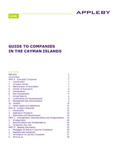 GUIDE TO COMPANIES IN THE CAYMAN ISLANDS