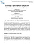An Evaluation of factors Influencing Corporate Social ...