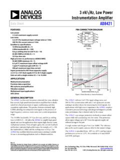 3 nV/√Hz, Low Power Instrumentation Amplifier Data Sheet ...