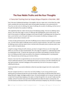 The Four Noble Truths and the Four Thoughts - Tergar