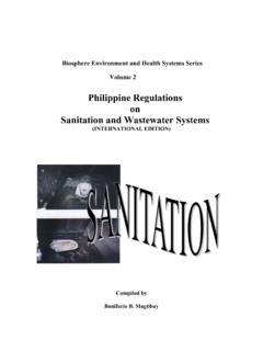 Philippine Regulations on Sanitation and Wastewater …
