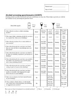 Alcohol screening questionnaire (AUDIT)