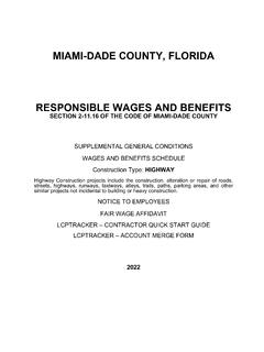 MIAMI-DADE COUNTY, FLORIDA RESPONSIBLE WAGES AND …