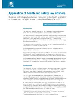 Application of health and safety law offshore