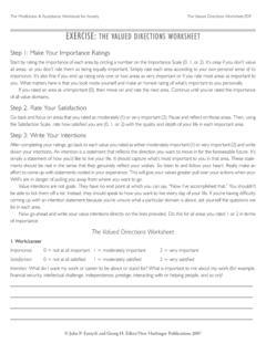 ExErcisE: ThE ValuEd dirEcTions WorkshEET