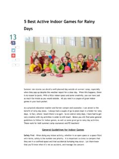 5 Best Active Indoor Games for Rainy - PE Central