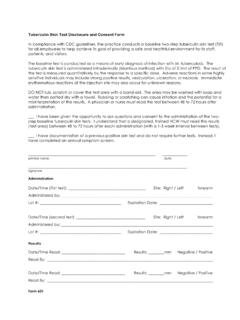 Tuberculin Skin Test Disclosure and Consent Form