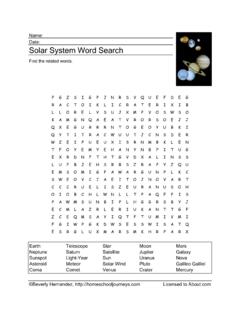 Solar System Word Search