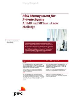 Risk Management for Private Equity - PwC