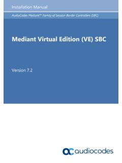 Mediant Virtual Edition (VE) SBC - AudioCodes