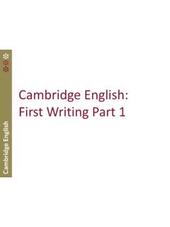 Cambridge English: First Writing Part 1