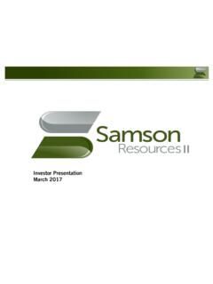 Investor Presentation March 2017 - Samson Resources