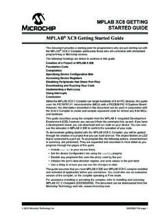 MPLAB XC8 Getting Started Guide - Microchip Technology
