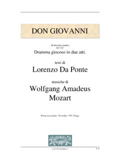 Don Giovanni - Libretti d'opera italiani