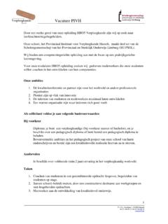 Vacature PIVH