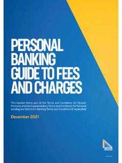 PERSONAL BANKING GUIDE TO FEES AND CHARGES