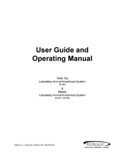 User Guide and Operating Manual - VetEquip Inc.