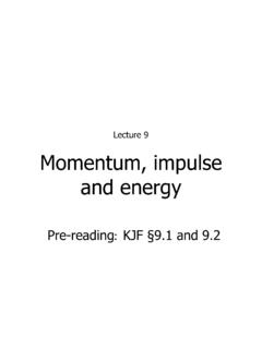 Lecture 9 Momentum, impulse
