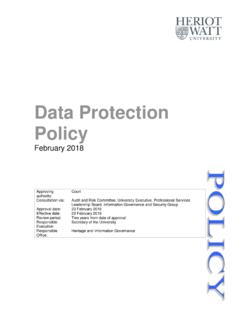 Data Protection Policy - Heriot-Watt University