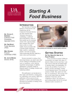 Starting a Food Business - MP388 - uaex.edu