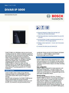 DIVAR IP 5000 - Bosch Security