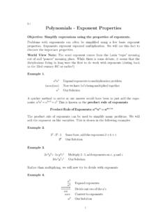 Polynomials - Exponent Properties