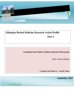 Ethiopian Herbal Medicine Research Profile