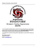 Windstorm Roofing Requirements