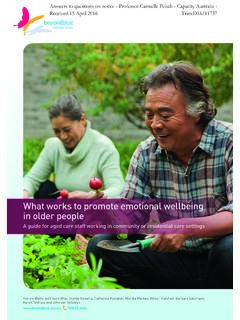 What works to promote emotional wellbeing in older people