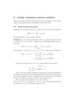 6 Jointly continuous random variables - University of Arizona