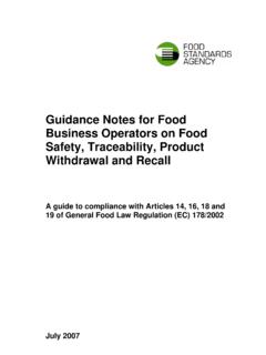 Guidance Notes for Food Business Operators on Food Safety ...