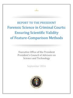 REPORT TO THE PRESIDENT Forensic Science in Criminal ...