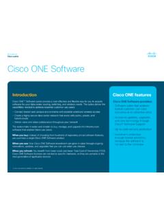 Cisco ONE Software At-a-Glance