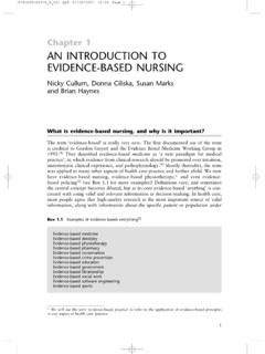 Chapter 1 AN INTRODUCTION TO EVIDENCE-BASED NURSING