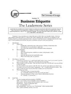 Number 72 Business Etiquette The Leadernote Series