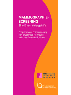 Informationen zum Mammographie-Screening