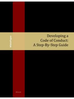 Developing a Code of Conduct [A Step-by-Step …