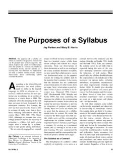 The Purposes of a Syllabus - Northern Arizona University