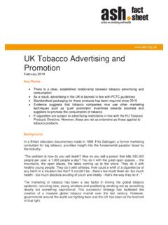 UK Tobacco Advertising and Promotion