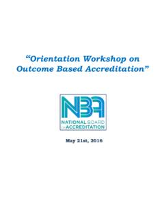 Outcome Based Accreditation” - National Board of ...