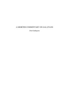 A SHORTER COMMENTARY ON GALATIANS - …