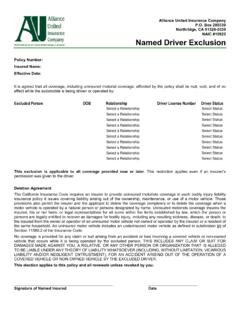 Named Driver Exclusion - Alliance United