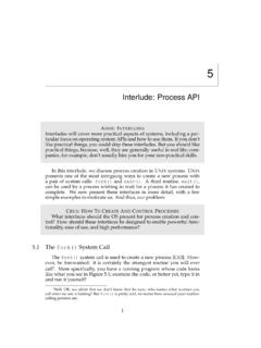 Interlude: Process API - University of Wisconsin–Madison