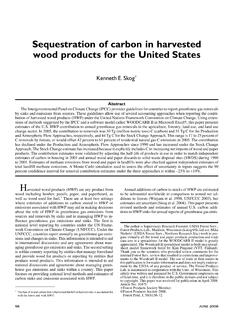 Sequestration of carbon in harvested wood products for …