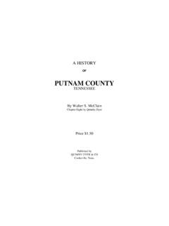 History of Putnam County - Denny-Loftis Genealogy
