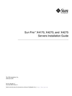 Sun Fire X4170, X4270, and X4275 Servers Installation Guide