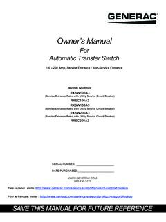 Owner’s Manual - Generac Power Systems