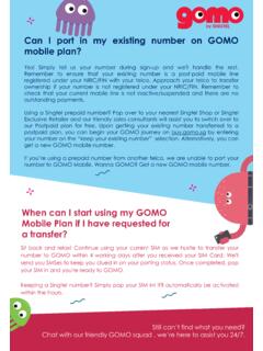 Can I port in my existing number on GOMO mobile plan?