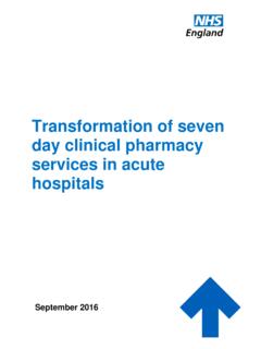 Transformation of seven day clinical ... - NHS England