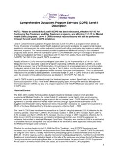 Comprehensive Outpatient Program Services (COPS) Level II ...